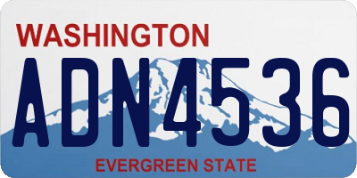 WA license plate ADN4536