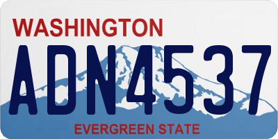 WA license plate ADN4537