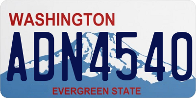 WA license plate ADN4540