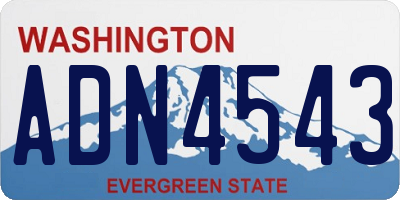 WA license plate ADN4543