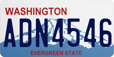 WA license plate ADN4546