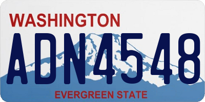 WA license plate ADN4548