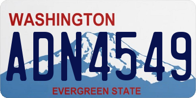 WA license plate ADN4549