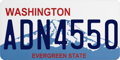 WA license plate ADN4550