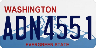 WA license plate ADN4551