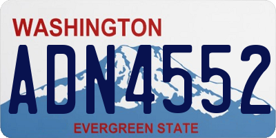 WA license plate ADN4552
