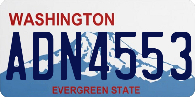 WA license plate ADN4553