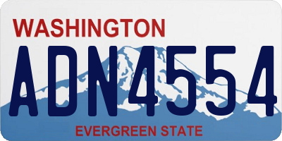 WA license plate ADN4554