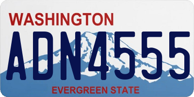 WA license plate ADN4555
