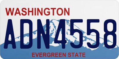 WA license plate ADN4558