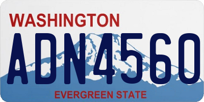 WA license plate ADN4560