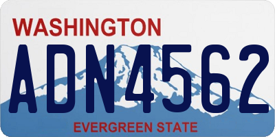 WA license plate ADN4562