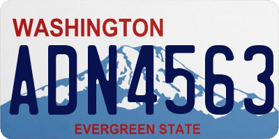 WA license plate ADN4563