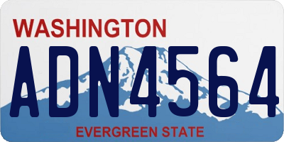 WA license plate ADN4564