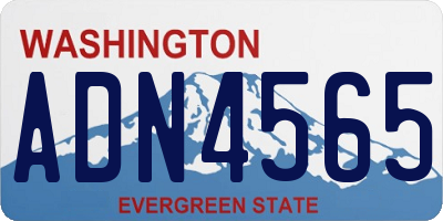 WA license plate ADN4565