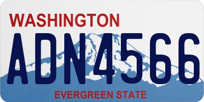 WA license plate ADN4566
