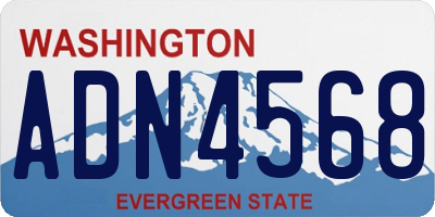 WA license plate ADN4568