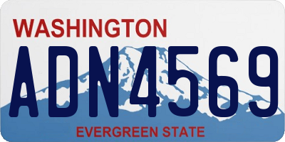 WA license plate ADN4569