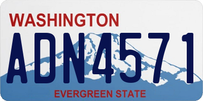 WA license plate ADN4571