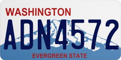 WA license plate ADN4572
