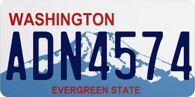 WA license plate ADN4574