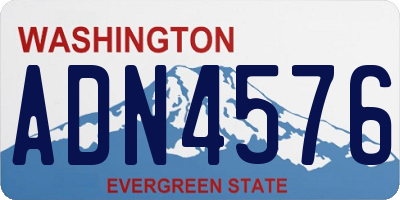 WA license plate ADN4576