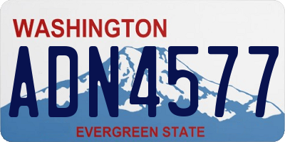 WA license plate ADN4577