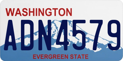 WA license plate ADN4579
