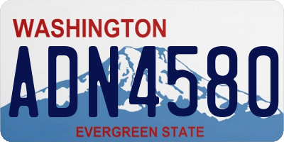 WA license plate ADN4580