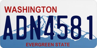 WA license plate ADN4581