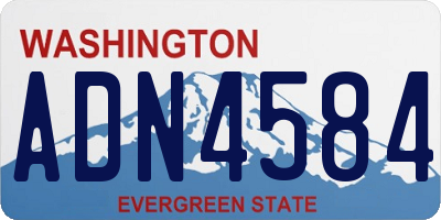 WA license plate ADN4584