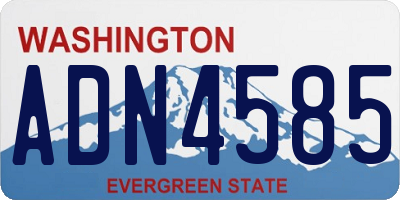 WA license plate ADN4585