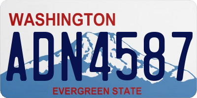 WA license plate ADN4587