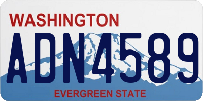 WA license plate ADN4589