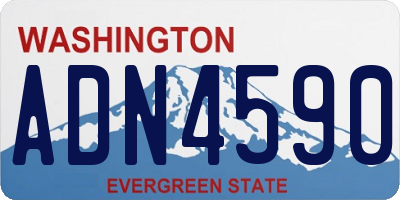 WA license plate ADN4590