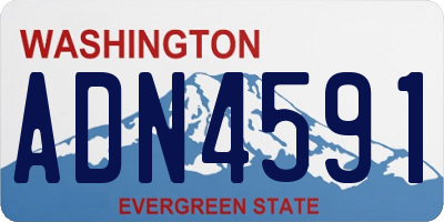 WA license plate ADN4591
