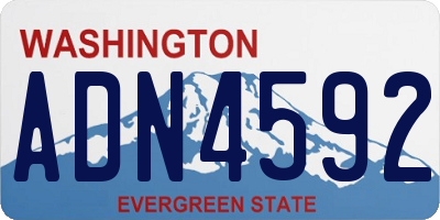 WA license plate ADN4592