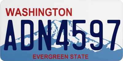 WA license plate ADN4597