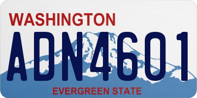 WA license plate ADN4601