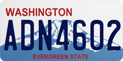 WA license plate ADN4602
