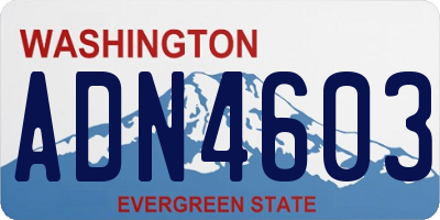 WA license plate ADN4603