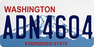 WA license plate ADN4604