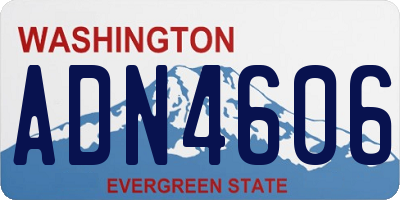 WA license plate ADN4606