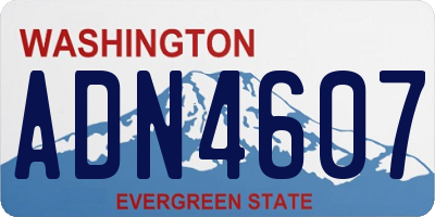WA license plate ADN4607