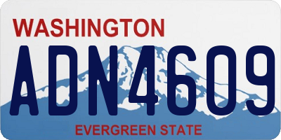 WA license plate ADN4609