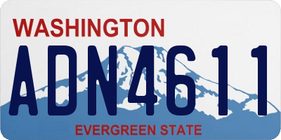 WA license plate ADN4611