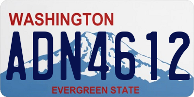 WA license plate ADN4612
