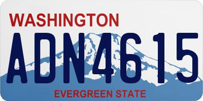 WA license plate ADN4615