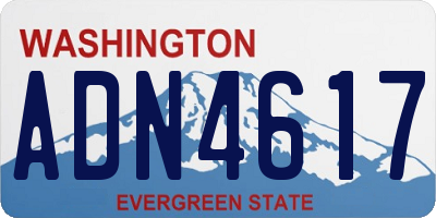 WA license plate ADN4617