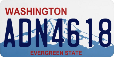 WA license plate ADN4618